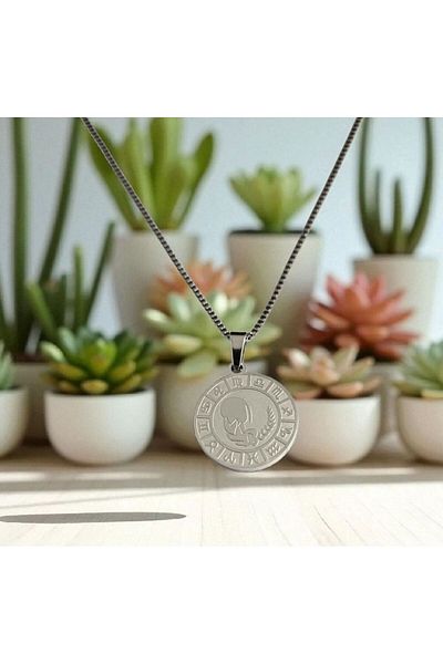 AKSESUARIM Women's Steel Zodiac Sign Necklace