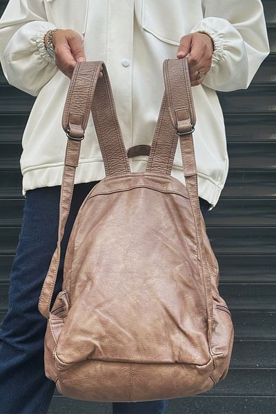 Just Polo Washing Leather Multi-Compartment Backpack