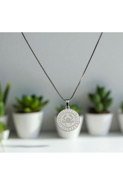 AKSESUARIM Women's Steel Zodiac Sign Necklace