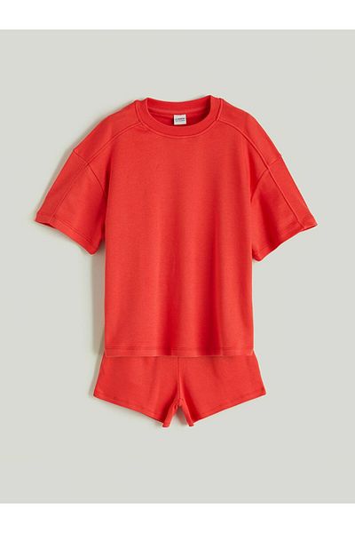 LC Waikiki Lcw Kids Crew Neck Girls T-Shirt and Shorts