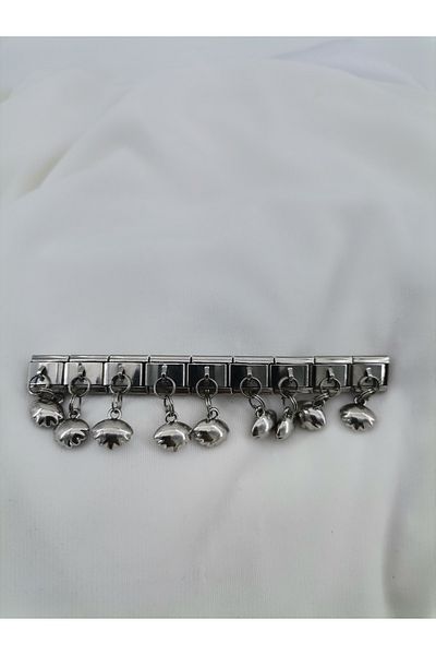 Hobimos 1 Piece Italian Steel Bracelet Charm with Dangle - Italian Steel Bracelet Charm