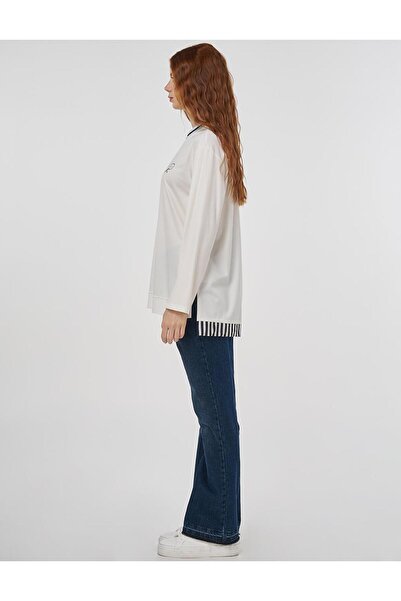 KYR Βαμβακερό φούτερ με λαιμόκοψη Οπτικό λευκό