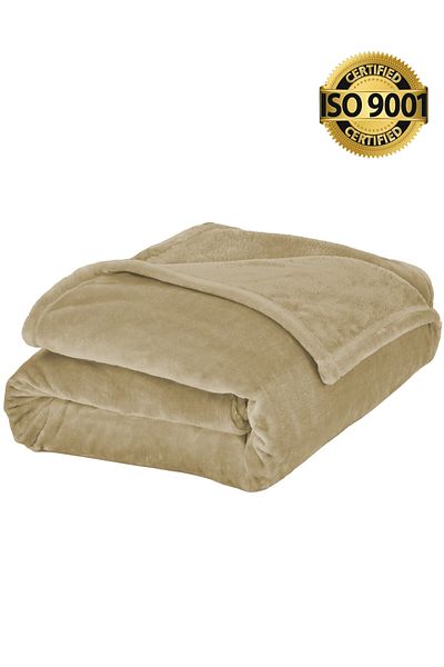 Master Home Textile Lightweight Velvet Blanket, 350GSM, 260x240cm King Size, Soft All Season Flannel for Bed & Sofa