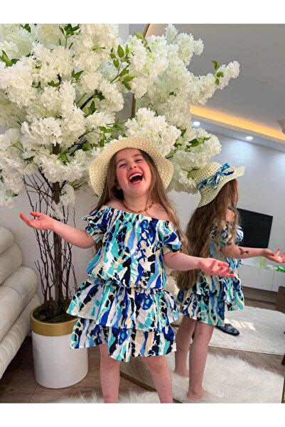 lumo bella kids Σετ φόρεμα και καπέλο με πολύχρωμα σχέδια για κορίτσια (Ηλικί...