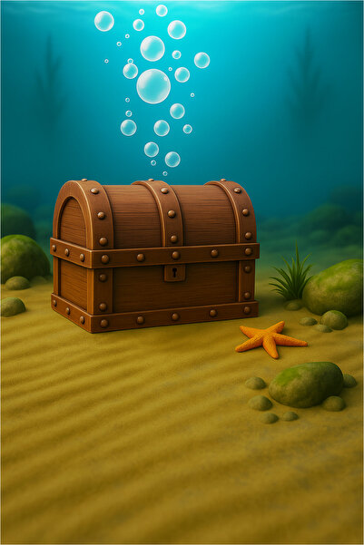 Akvaryum Hazine Sandığı Hava Taşı ( Kahverengi ) Akvaryum Hava Taşı Küçük Akv...