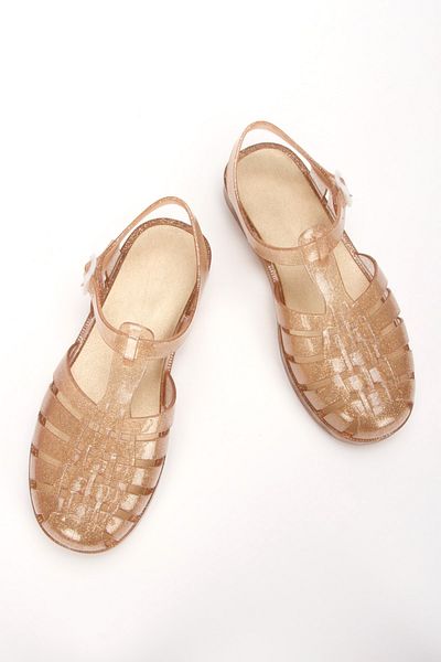 OZYO Medussa Open Coffee Sandals with Glitter