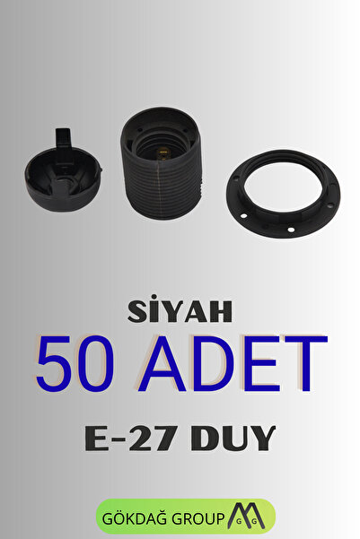 GÖKDAĞ GROUP 50 Adet E-27 Duy Siyah