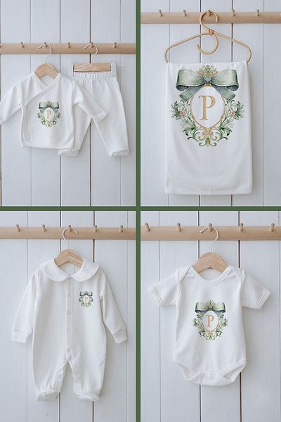Tuğba Kuğu Organic 11-Piece Hospital Release - Green Royal Series - Letter P