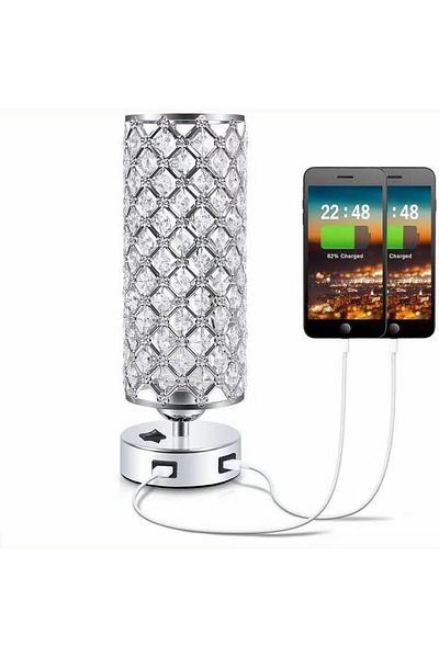 COOYA Table Lamp,Crystal Table Lamp with 3 Color Temperatures,Nightstand Bedside Lamp,3000K/4000K/5000K