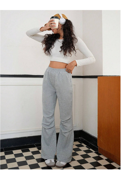 CANDERO Γυναικείο γκρι φαρδύ μπατάλ μεγάλου μεγέθους αθλητικά ρούχα ποιότητας...