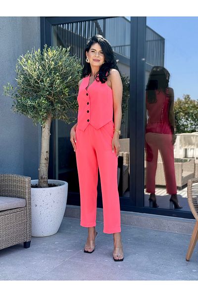RAMONA BADESCU EXCLUSIVE Women's suit with fitted vest and loose pants