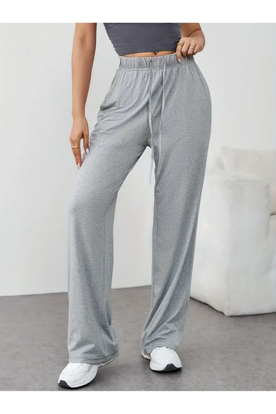 CANDERO Pantaloni de sport pentru femei, gri, largi, supradimensionați, de ca...