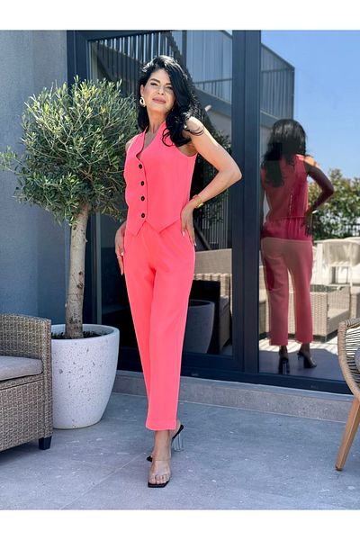 RAMONA BADESCU EXCLUSIVE Women's suit with fitted vest and loose pants