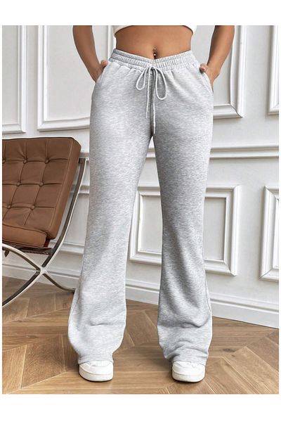 CANDERO Pantaloni de sport pentru femei, gri, largi, supradimensionați, de calitate, cu croiala largi, flexibili, confortabili, din țesătură YUS