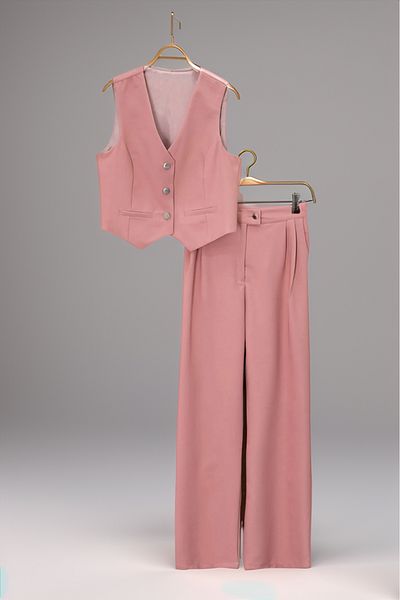 Jannock 2-Piece Girl's Suit with V-Neck Sleeveless Vest and Trousers