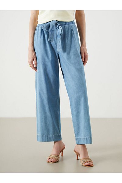 LC Waikiki Jeans Indigo Waist Elastic Straight Fit Women's Jean Pants