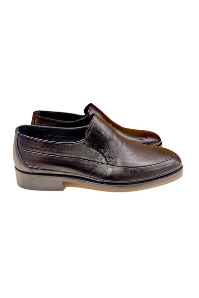 VİYA 486 Black Genuine Leather Men's Classic Leather Shoes