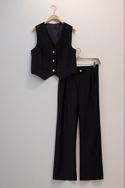 Jannock 2-Piece Girl's Suit with V-Neck Sleeveless Vest and Trousers