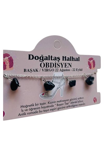 GALATA GIFT Natural Stone Anklet/Bracelet, 20-22cm Extension Chain with 5 Natural Stones Accessories-Card