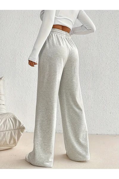 CANDERO Pantaloni de sport pentru femei, gri ÇIMALI, oversize, de calitate, cu croiala largi, elastici, confortabili, din țesătură YUS