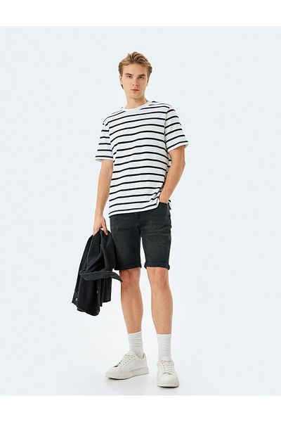 Koton Regular Waist 5 Pockets Slim Fit Jean Shorts
