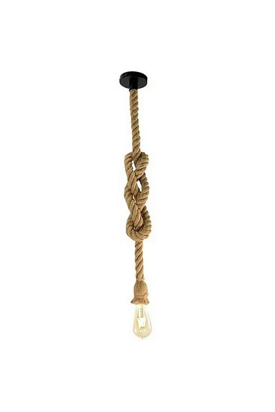 Aptel Rope chandelier, steel/jute, 90 cm