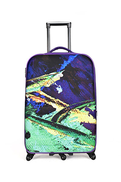 ÇÇS ÇÇS 5133 Büyük Boy Kumaş Valiz – 5 Tekerlekli, Şifreli Kilit & Kelebek Ka...