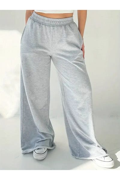 CANDERO Pantaloni de sport pentru femei, gri, largi, supradimensionați, de calitate, cu croiala largi, flexibili, confortabili, din țesătură YUS