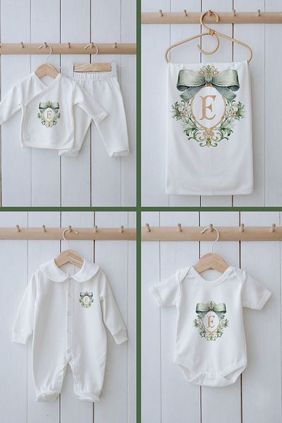 Tuğba Kuğu Organic 11-Piece Hospital Release - Green Royal Series - Letter E
