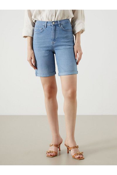 LC Waikiki Jeans Indigo Bermuda Fit Women's Jean Shorts