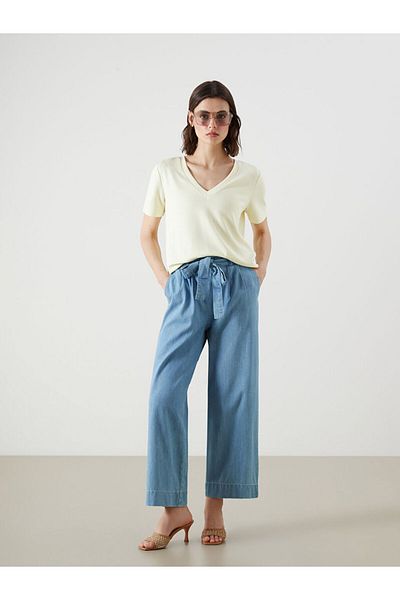 LC Waikiki Jeans Indigo Waist Elastic Straight Fit Women's Jean Pants