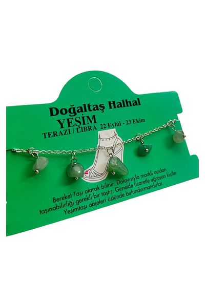 GALATA GIFT Natural Stone Anklet/Bracelet, 20-22cm Extension Chain with 5 Natural Stones Accessories-Card