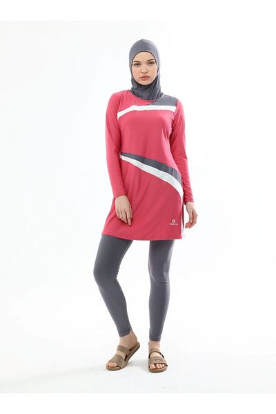Ranuna Full Covered Hijab Swimsuit - Dusty Rose - Ranuna