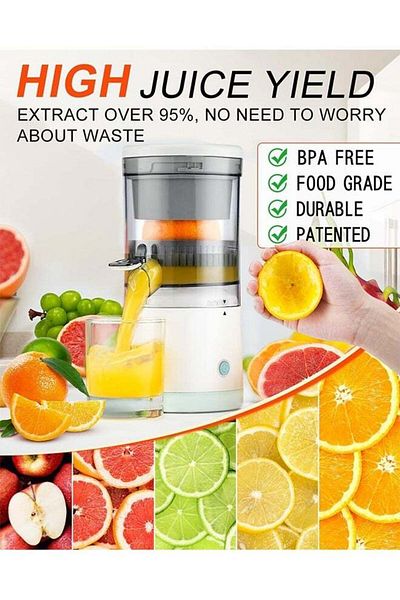 COOYA electric juicer, easy to operate, compact and portable, suitable for travel/family (green)