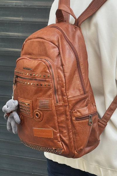 Just Polo Imported Washable Leather Backpack and School Bag