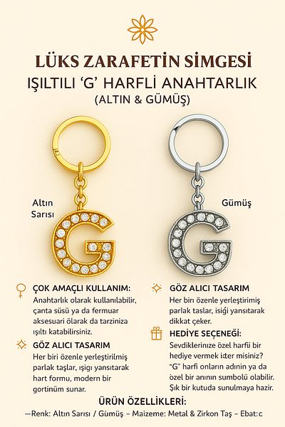 Handley Sparkling'G' Letter Keychain – a Touch of Luxury and Meaning