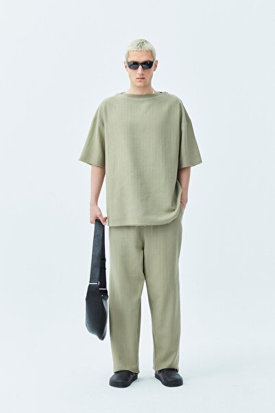 VAMOSCLO Basic Oversize Linen Suit Khaki