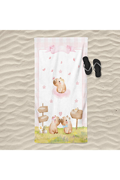 Evmila Capybara Patterned Quick Dry 75X150 cm Beach Towel – Printed
