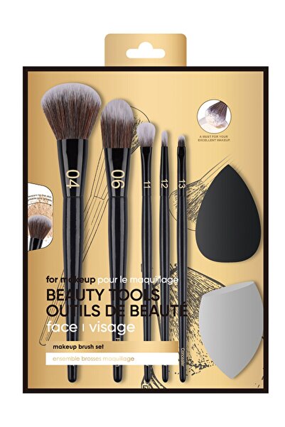 Miniso Black Gold Serisi Makyaj Fırçası ve Beauty Blender Seti