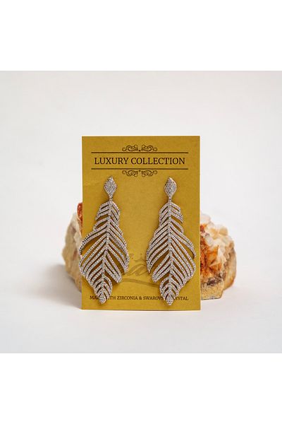 CHARM "Feather Shine" earrings with zirconia – Charm