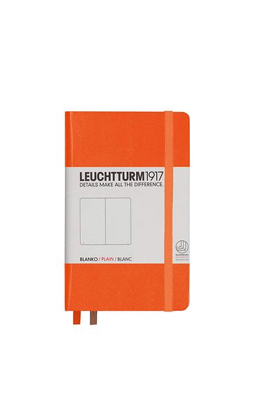 Leuchtturm A6 Plain Notebook, Model Leuchtturm, Hard Cover, Orange