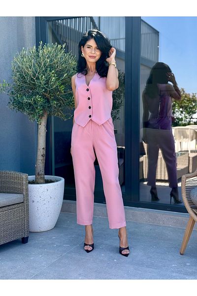 RAMONA BADESCU EXCLUSIVE Women's suit with fitted vest and loose pants