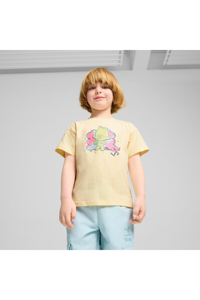 Puma Boys TROLLS Graphic T-shirt - Yellow