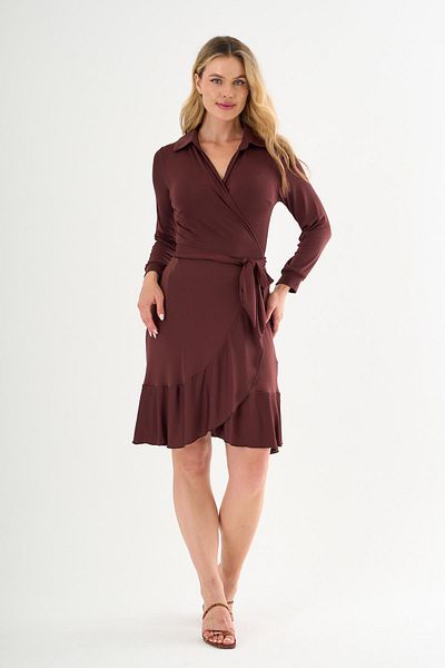 ALEXANDERGARDI Collar Detailed Waist Belted Flounced Dress