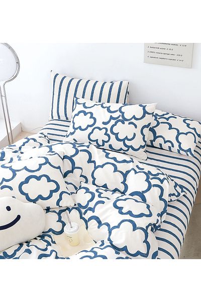 CHIRASO CHIRASO Linen, 100% Cotton, ELASTIC Sheet 180x200 cm, Duvet Sheet 200x230 cm, 2 Pillowcases