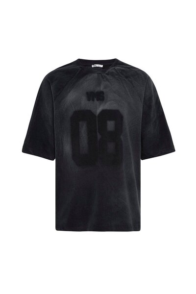 VAMOSCLO Πλενόμενο μπλουζάκι μπροστά με τύπωμα oversized Μαύρο