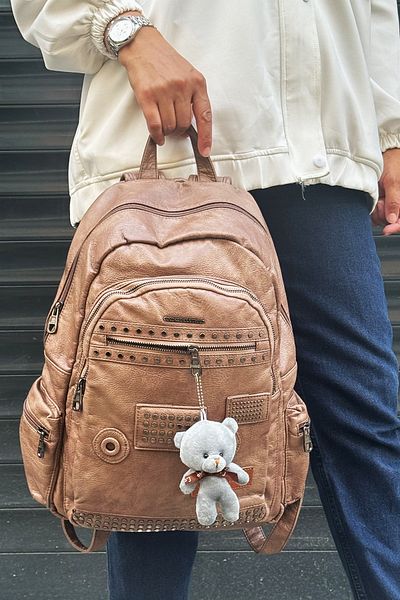 Just Polo Imported Washable Leather Backpack and School Bag