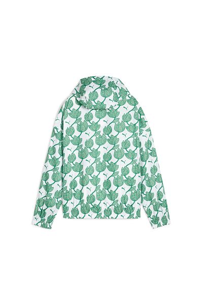 Puma Womens Blossom All-Over Print Windbreaker Jacket - Green