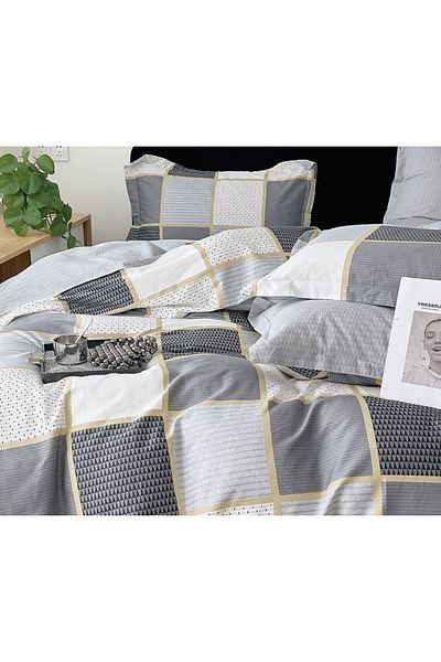 CHIRASO CHIRASO Linen, 100% Cotton, ELASTIC Sheet 180x200 cm, Duvet Sheet 200x230 cm, 2 Pillowcases