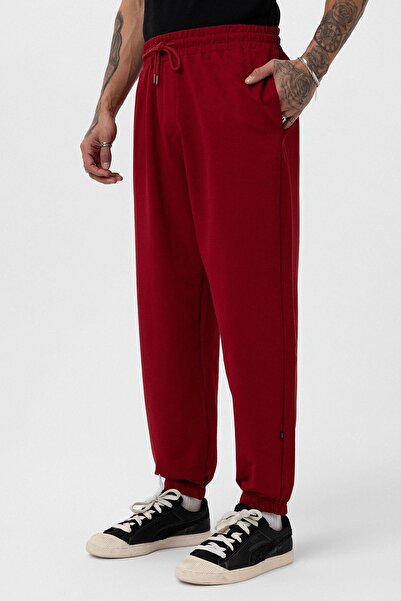 VAMOSCLO Σετ αθλητικής φόρμας Basic oversized με ελαστικό πόδι, μπορντό